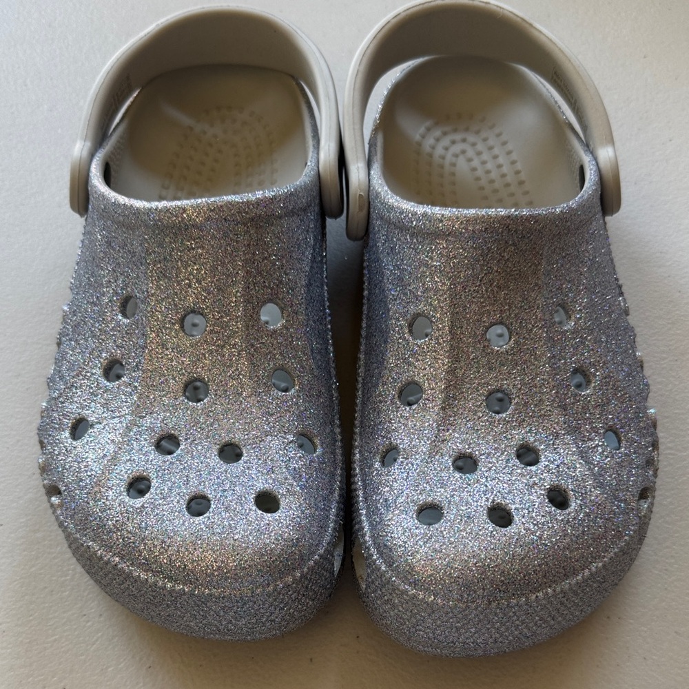 CROCS Women's Silver Glitter Sandals